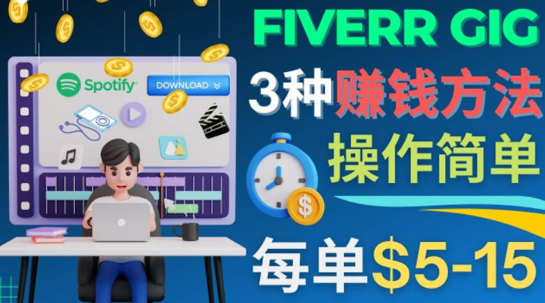 每5分钟赚5美元,日赚100美元,3种简单的Fiverr赚钱技巧-星利智