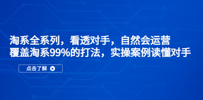淘系全系列，看透对手，自然会运营，覆盖淘系99%·打法，实操案例读懂对手-星利智