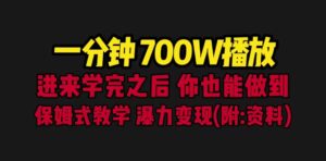一分钟700W播放 进来学完 你也能做到 保姆式教学 暴力变现（教程+83G素材）-星利智