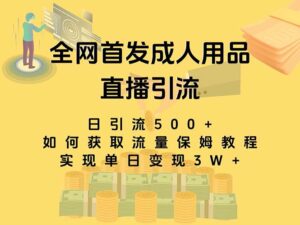 最新全网独创首发，成人用品直播引流获客暴力玩法，单日变现3w保姆级教程-星利智