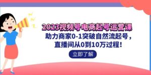 2023视频号-电商起号运营课 助力商家0-1突破自然流起号 直播间从0到10w过程-星利智