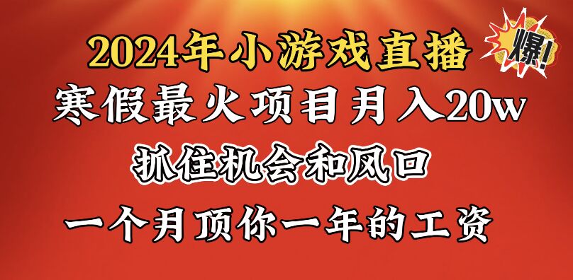 2024年寒假爆火项目，小游戏直播月入20w+，学会了之后你将翻身-星利智
