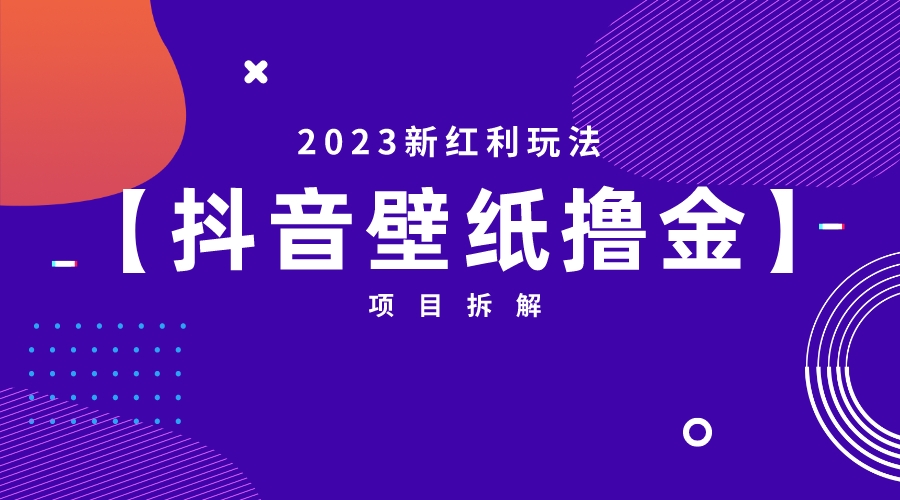 2023新红利玩法：抖音壁纸撸金项目-星利智