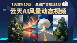 云天AI风景动图视频制作，7天涨粉10万 ，星图广告变现1万-星利智