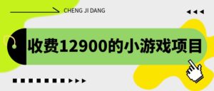 收费12900的小游戏项目,单机收益30+,独家养号方法-星利智