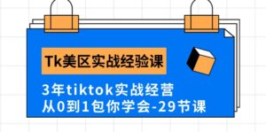 Tk美区实战经验课程分享，3年tiktok实战经营，从0到1包你学会（29节课）-星利智
