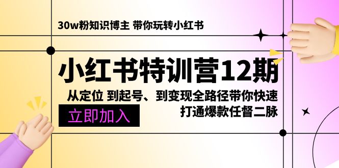 (10666期)小红书特训营12期:从定位 到起号、到变现全路径带你快速打通爆款任督二脉-星利智