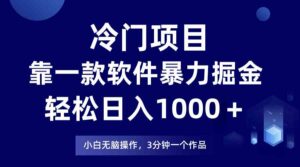 （9791期）冷门项目，靠一款软件暴力掘金日入1000＋，小白轻松上手第二天见收益-星利智