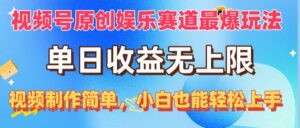 （10425期）视频号原创娱乐赛道最爆玩法，单日收益无上限，视频制作简单，小白也能…-星利智