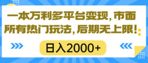 （10311期）一本万利多平台变现，市面所有热门玩法，日入2000+，后期无上限！-星利智