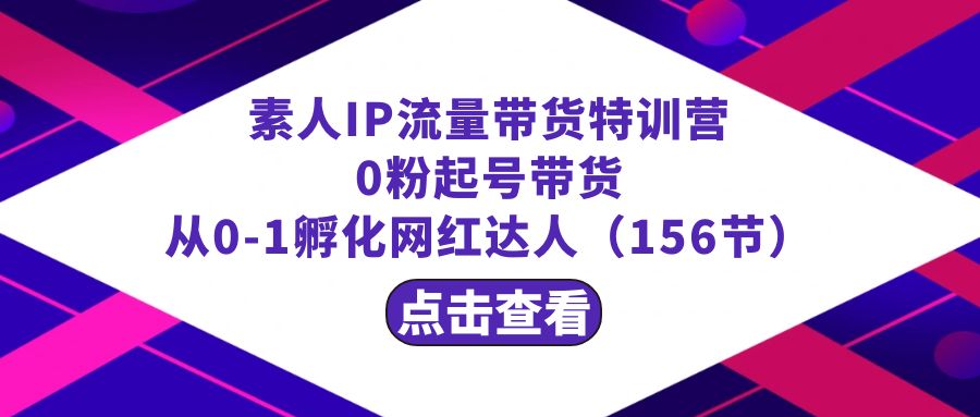 繁星·计划素人IP流量带货特训营：0粉起号带货 从0-1孵化网红达人（156节）-星利智