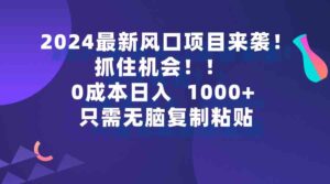 (9899期)2024最新风口项目来袭,抓住机会,0成本一部手机日入1000+,只需无脑复…-星利智