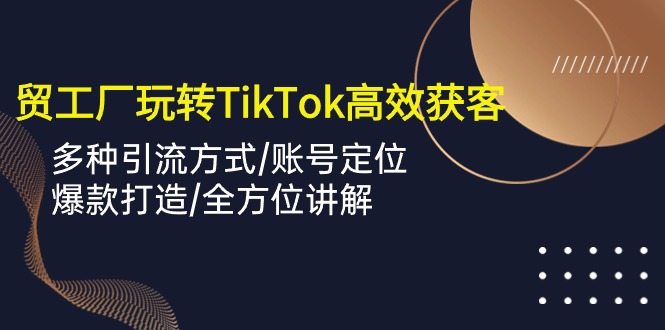 外贸工厂玩转TikTok高效获客,多种引流方式/账号定位/爆款打造/全方位讲解-星利智
