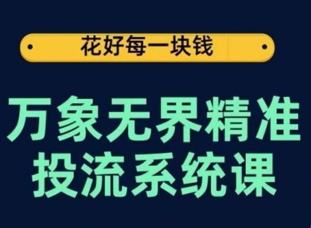 万象无界精准投流系统课，从关键词到推荐，从万象台到达摩盘，从底层原理到实操步骤-星利智