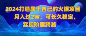 2024 打造属于自己的火爆项目,月入过2W,可长久稳定,实现阶层跨越-星利智