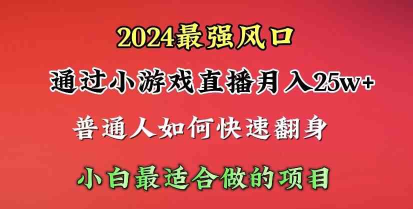(10020期)2024年最强风口,通过小游戏直播月入25w+单日收益5000+小白最适合做的项目-星利智